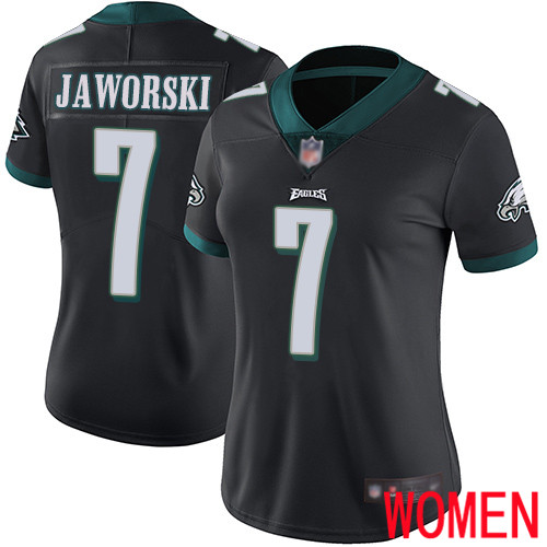 Women Philadelphia Eagles #7 Ron Jaworski Black Alternate Vapor Untouchable NFL Jersey Limited Player Football